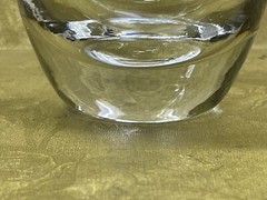 Val St. Lambert Glass Cocktail Pitcher, simple elegant.signed.5”