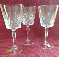 J.G. Durand 24% Lead Crystal Stemware ~Cut Glass ~Made In France ~EUC ~Set Of 3