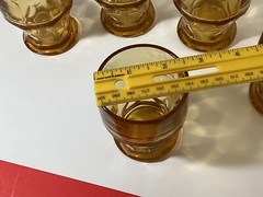 Set of five Georgian juice glasses honeycomb Amber gold￼