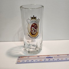 Vintage Dona Maria Crisa Glass King Mole Lucha Libre Wrestler Hexagon Tumbler