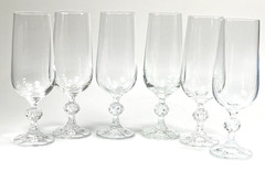 Claudia by Import Assoc Vintage 1980’s Champagne Flutes set of 6-6 3/4″ Tall 4oz