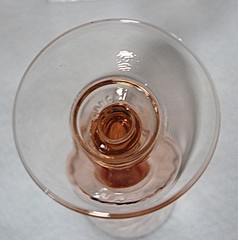 6 Vintage Arcoroc Rosaline Pink Swirl Optic Champagne Flute Stems France