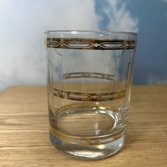 Vintage Culver Double Old Fashioned Glass With 22k Gold Pattern 14 Oz.