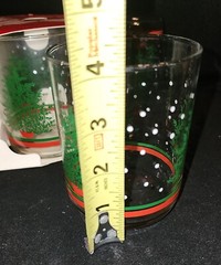 Vintage Libbey Fir Tree and Snow Low-ball Cocktail Glasses. Excellent Condition