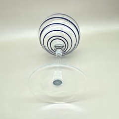 Cobalt Swirl Long Stem Red or White Wine Glass 8.5 in