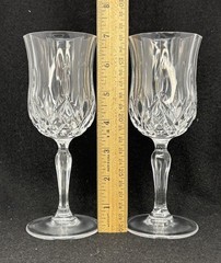 Royal Crystal Rock Opera Crystal Wine Glasses 6.8in Discontinued Set of 5