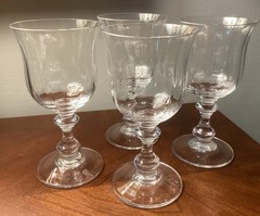 4 – Mikasa FRENCH COUNTRYSIDE Crystal Fluted WINE GOBLET Glasses 6 3/4”