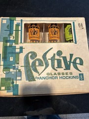 Festive Glasses By Anchor Hocking Vintage Rare