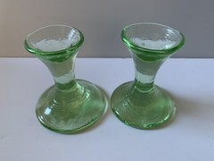 2 Fire & Light Glass Wine Goblet Stems Celery Green