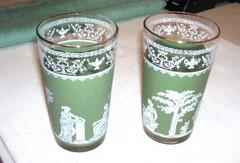 Wedgwood Jasperware Jeanette Green Hellenic Drinking Glasses SET OF 2
