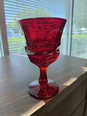 One (1) Fostoria HFM Argus Ruby Red 10 oz Water / Wine Glass 6 1/4” Pristine