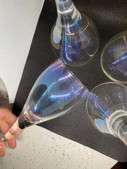 Vintage Bohemia Crystal Iridescent Wine Glasses Set 4 Crystalex BOC168 Luster