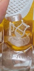 Bohemian Cut Glass Amber Stained And Etched Friendship Cup 1840s