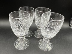 ESTATE VINTAGE WATERFORD BOYNE CRYSTAL SHERRY GLASS SIGNED STEMWARE SET 4