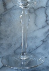 Vintage Elegant Etched Crystal Champagne / Sherbet Stem with Silver Rim