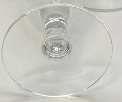 2 Antique Etched Wheat Pattern Clear Glass Wine Glasses Flutes Hand Blown