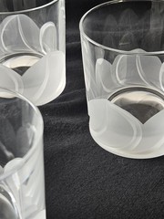 4 Cristal D’Arques J G Durand FLORENCE Frosted Old Fashioned Glasses France