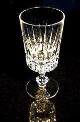 Beautiful Heavy Cut Crystal Wine Glass