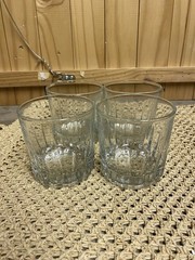 MCM Set 4 Vintage Crisa Clear Glass Whiskey Rocks Double Old Fashioned Glasses