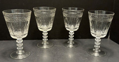 4 Tiffin-Franciscan WATER GOBLETS 17301-17 Vintage 6.25″ Williamsburg Collection