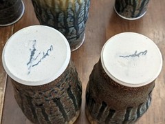 Ash Glaze Pottery Tumbler West Virginia Greenbrier Artist signed Pottery Tumbler