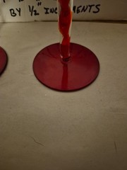 4 Vintage HUTSCHENREUTHER RUBINO Wine Stem Ruby Blood Red Twist Art Glass Blown