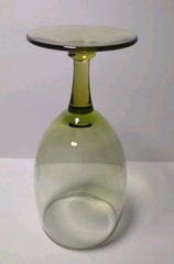 Vintage 7″ Olive Green Water/Ice Tea Stem Glass Wine Goblet
