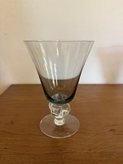 Set Of 6 Vintage Swedish Barware Glasses Goblets Astrid Smoke 5 Lobe Stem 5.25”