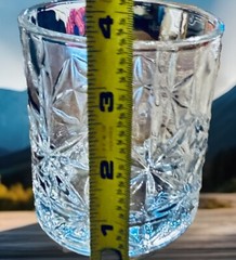 Crystal Cut Old Fashioned Whiskey Glass Diamond Fan Pattern Tumbler