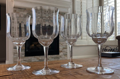Baccarat Crystal Capri Optic Water Goblets 6 5/8″ Set of 4 Mint