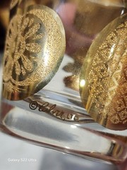 SET OF 6- Vintage Culver FLORENTINE Gold Fruit Low Ball Glasses