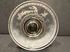 VTG Cera Etruscan Greek/ Roman Old Fashioned Glass 3.5″ Blue & Gold