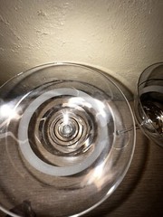 MCM glass Martini Glasses W/ Silver Rings