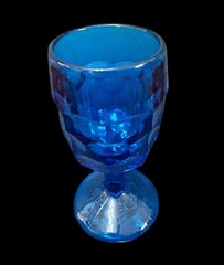 Vtg Viking Glass GEORGIAN Colonial Blue Bluenique Cordial Goblet 5.25” Tall