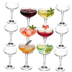 12 Pieces Crystal Martini Glasses Champagne Flute,Coupe Bowl 12 PCS Clear