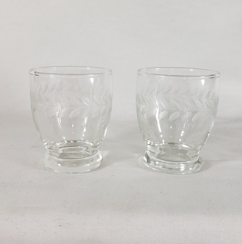 Anchor Hocking * Laurel * 4oz Footed Tumbler * 2 3/4″ RETIRED Shot Glass Cordial