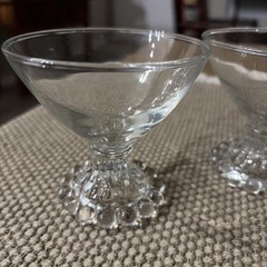 Set of 3 Clear Vintage Anchor Hocking Boopie Sherbet Dessert Cups