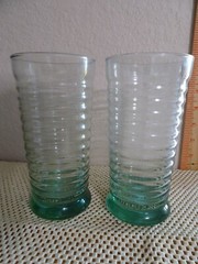 LIBBEY Sirrus Spanish Green Ribbed 6 1/4″ Glass Cooler 16 oz Tumbler *READ*