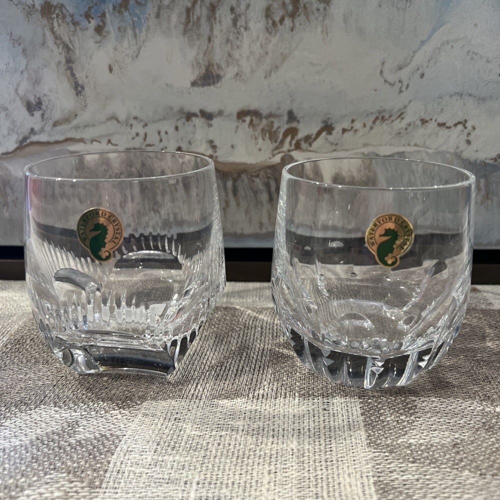 Waterford Mixology Argon Talon Clear Crystal Set Of 2 Tumblers DOF Glasses New