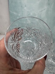 Vintage Bavarian 24% Lead Deep Cut Crystal Scotch Glasses