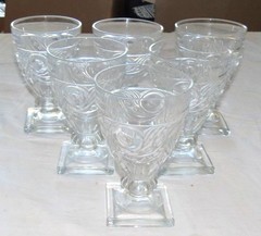Heisey Ipswich 5.5/8 inch Water Goblets – Set of SIX – Excellent