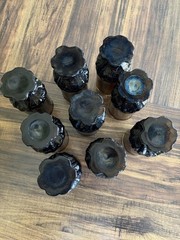 VTG MCM 9 Tiffin Franciscan Madeira Smoke Brown Footed Tumblers Iced Tea Glasses