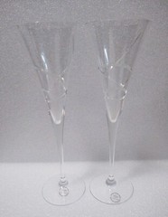 Lenox Crystal Germany Adorn Champagne Toasting Flutes Set of Two New
