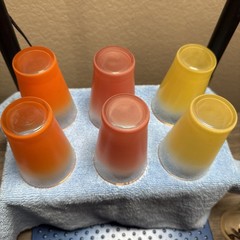 Set of 6 Blendo Orange Pink & Yellow Ombre Juice Glasses MCM 4″ Tumblers