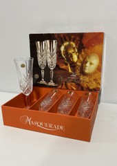 Masquerade Cristal d’Arques Champagne Flute Glasses with original Box – Set Of 4