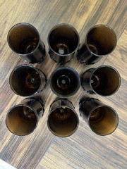 VTG MCM 9 Tiffin Franciscan Madeira Smoke Brown Footed Tumblers Iced Tea Glasses