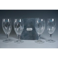 Cristal J.G. Durand Iced Tea Glasses – Agena Pattern, Boxed Set of 4 – 7.75″