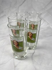 Vintage Saturday Evening Post Portrait Of Lady Golfer 1933 Highball Glass x5