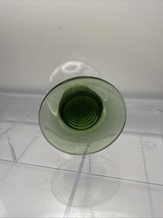 Vintage German Roemer Green Beehive Stem Wine Glasses Crystal (Set of 2) 4.25”