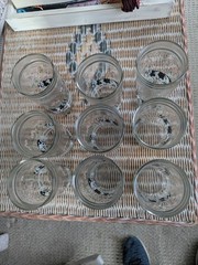 Nine Anchor Hocking Cow Jelly Jar Drinking Glasses